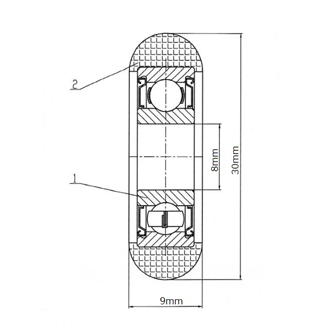 POM coated bearing wheel for furniture sliding systems POM coated bearing wheel for furniture sliding systems